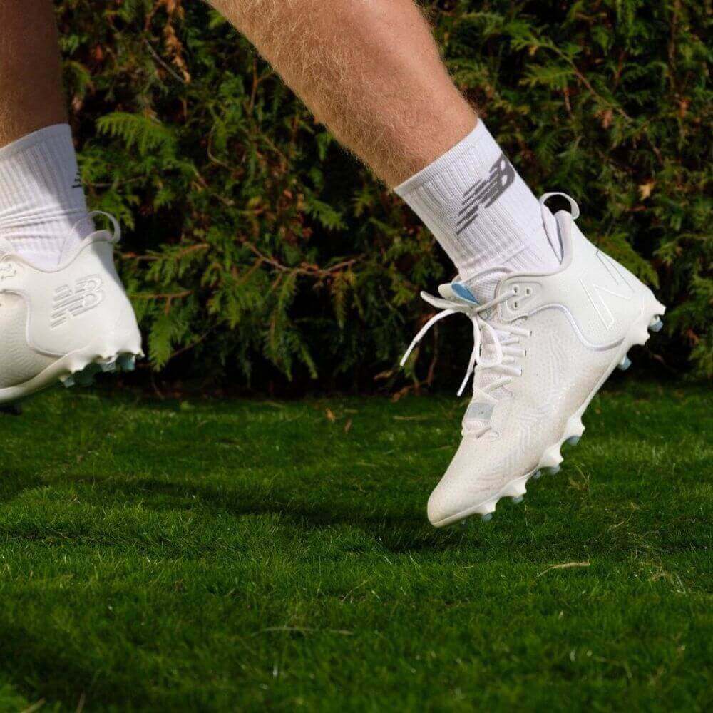 New Balance Freeze 3.0 White Lacrosse Cleats - Top String Lacrosse