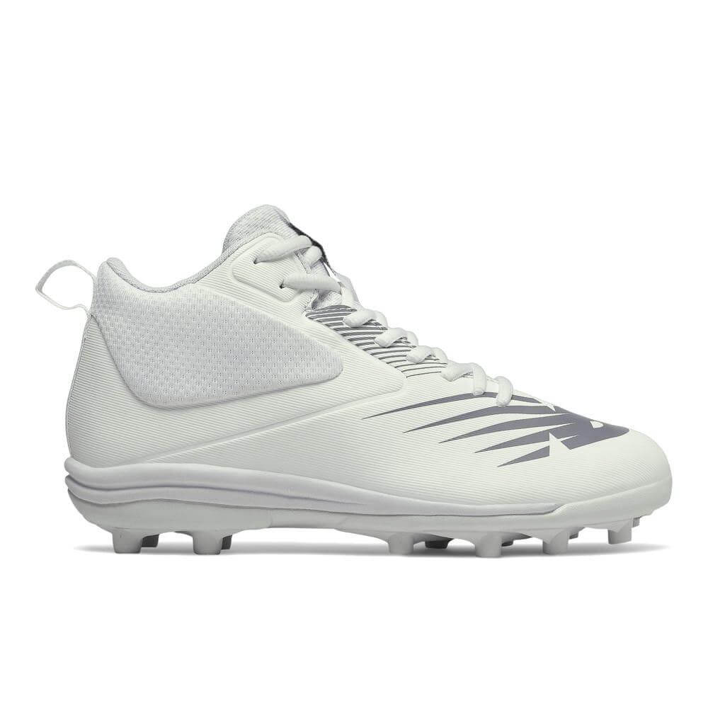 New Balance Rush V2 Jr White Lacrosse Cleats - Top String Lacrosse