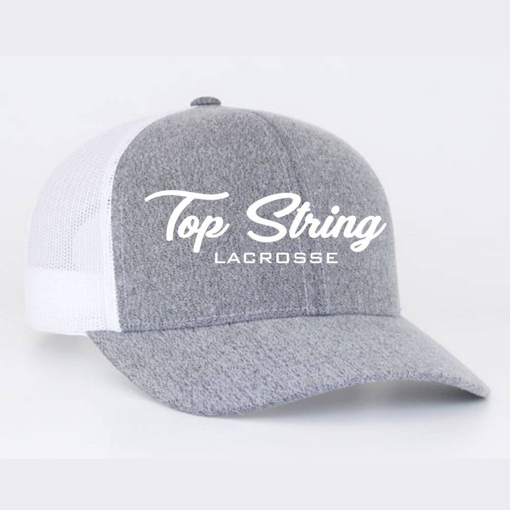 Top String Lacrosse Trucker Hat - Gray/ White - Top String Lacrosse