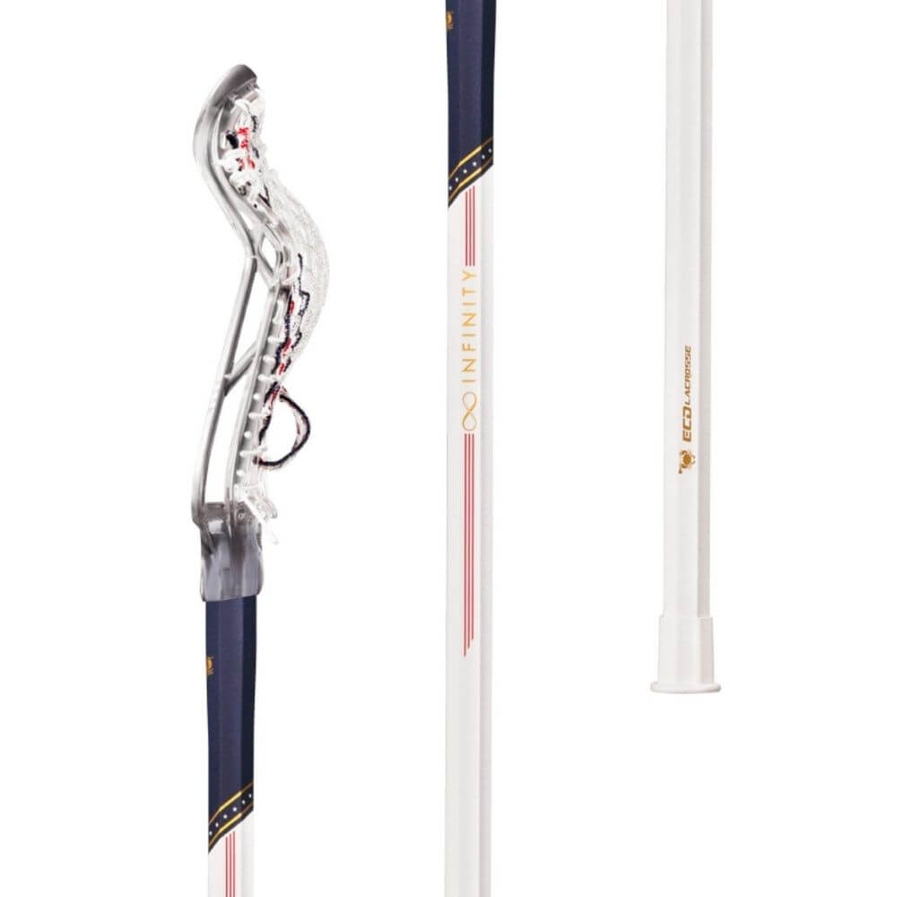 ECD Infinity Pro Clear USA 2021 Infinity Mesh Complete Women's Lacrosse Stick - Top String Lacrosse