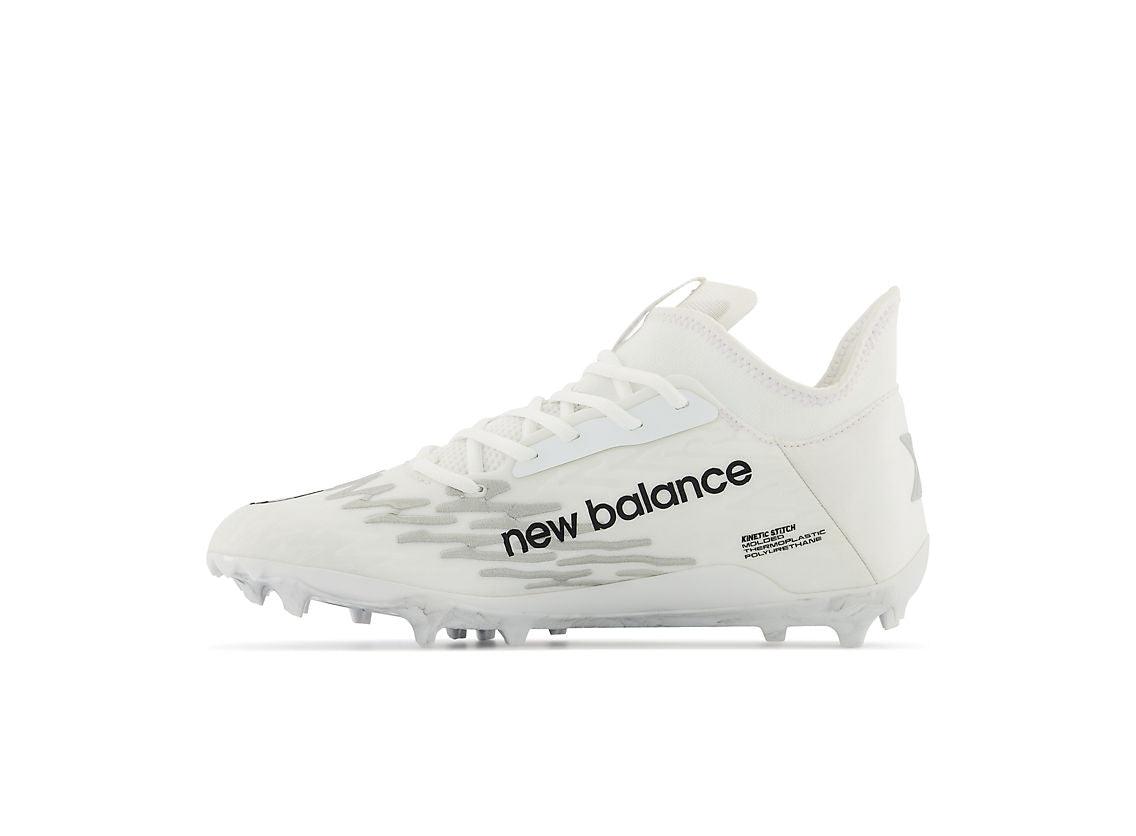 New Balance Burn X3 White Lacrosse Cleats - Top String Lacrosse