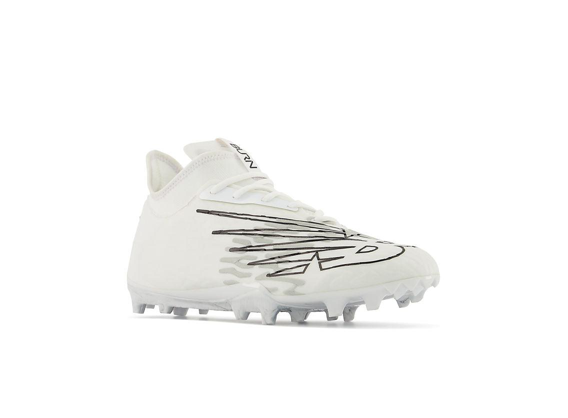 New Balance Burn X3 White Lacrosse Cleats - Top String Lacrosse