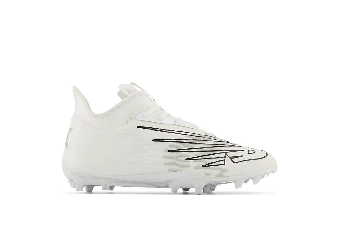 New Balance Burn X3 White Lacrosse Cleats - Top String Lacrosse
