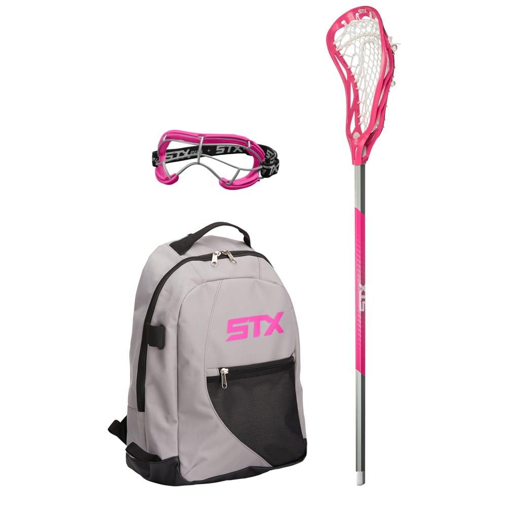 STX Exult 200/4Sight Girl's Lacrosse Starter Set Package - Stick, Goggles, And Backpack - Top String Lacrosse