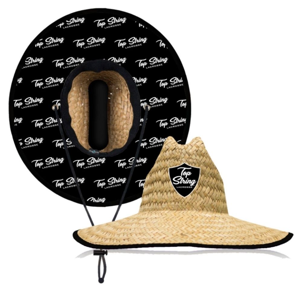 Under Brim Straw Hat - Top String Script - Top String Lacrosse