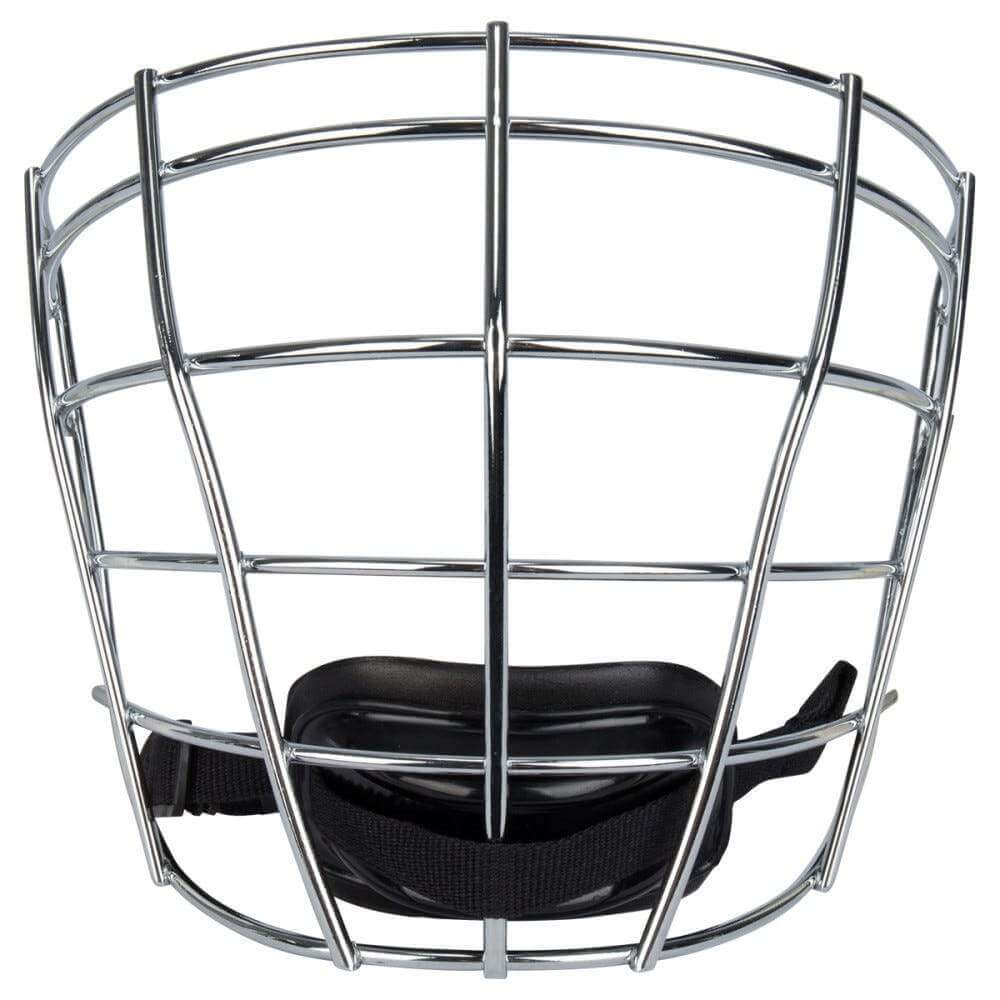 Warrior Fatboy Box Lacrosse Cage Face Mask 2.0 with Chin Strap - Chrome - Top String Lacrosse