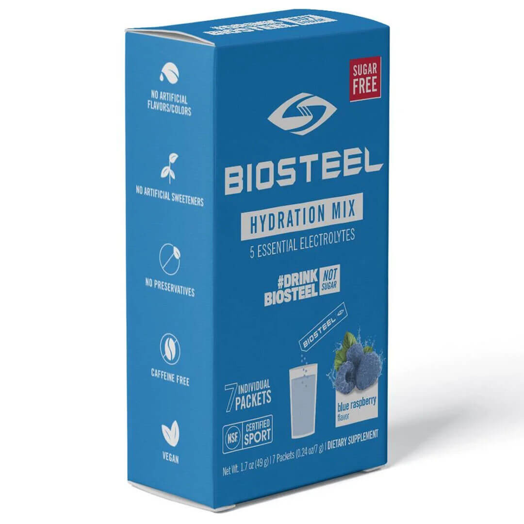 Biosteel Hydration Mix - Blue Raspberry - 7 Count Box - Top String Lacrosse