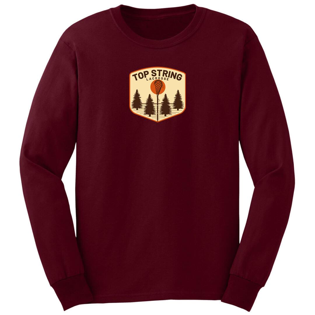 Top String Lacrosse Creator's Game -  Woods -  Long Sleeve Shirt - Maroon - Top String Lacrosse