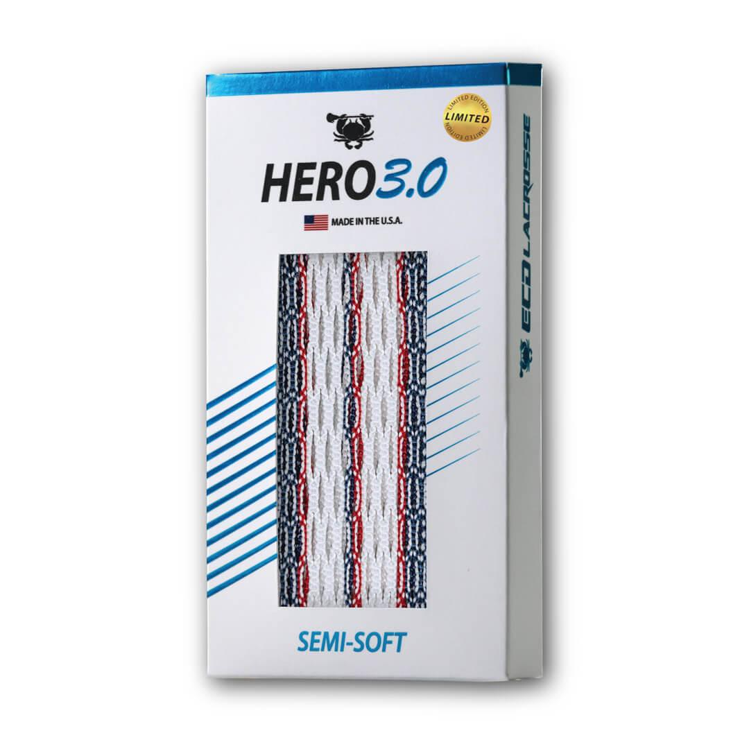 ECD Hero 3.0 USA 2022 Storm Striker LE Semi-Soft Lacrosse Mesh - Top String Lacrosse