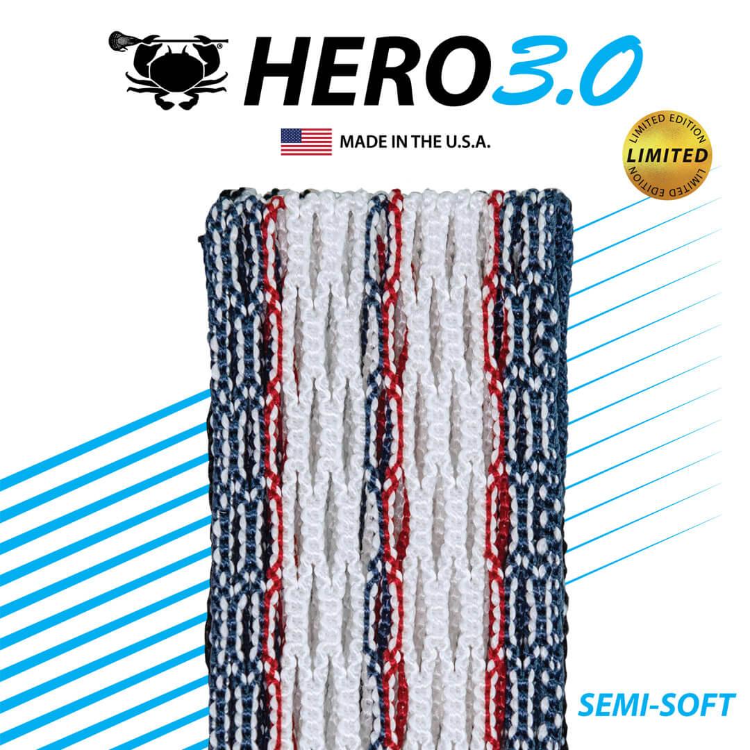 ECD Hero 3.0 USA 2022 Storm Striker LE Semi-Soft Lacrosse Mesh - Top String Lacrosse