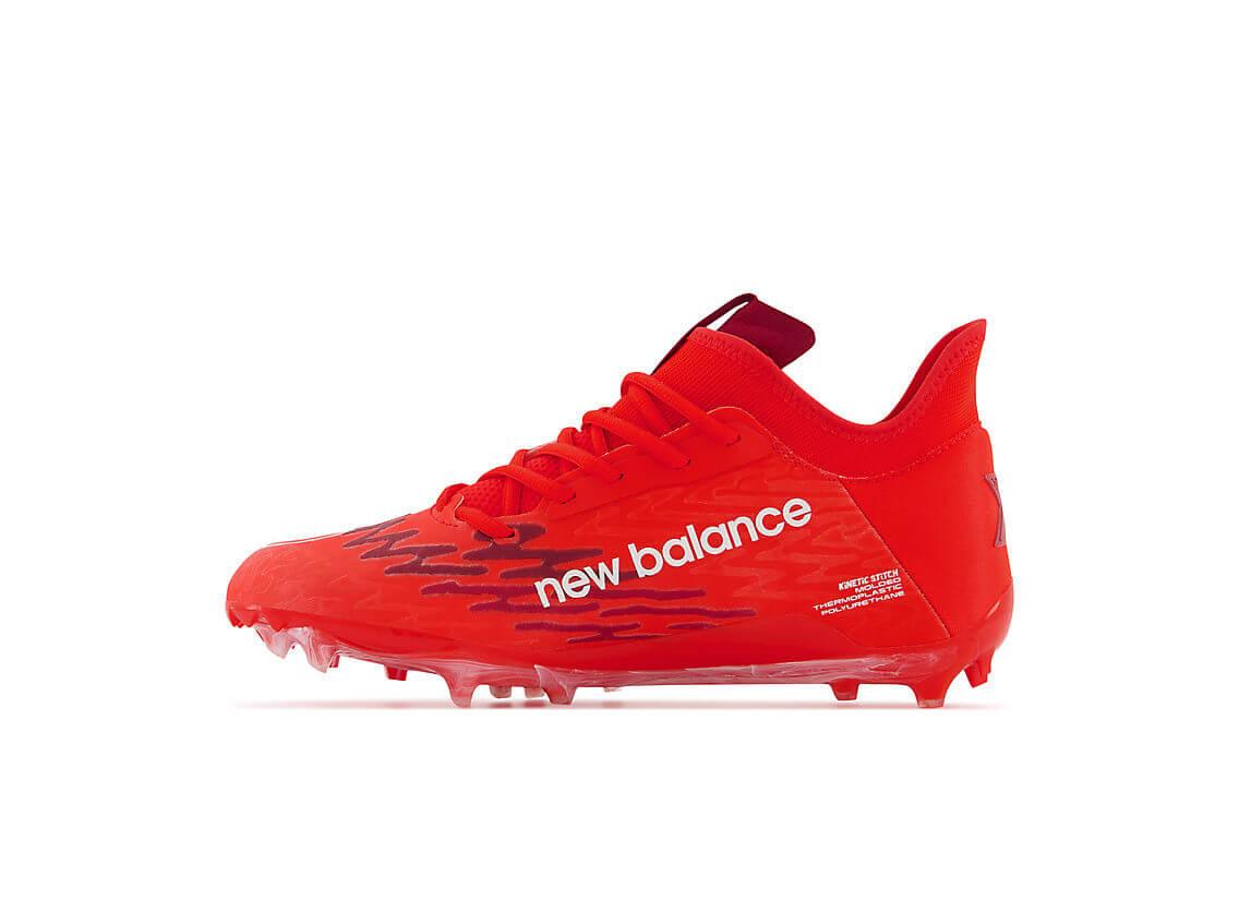 New Balance Burn X3 Red Lacrosse Cleats - Top String Lacrosse