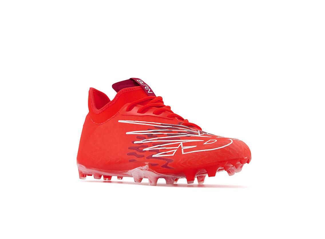 New Balance Burn X3 Red Lacrosse Cleats - Top String Lacrosse