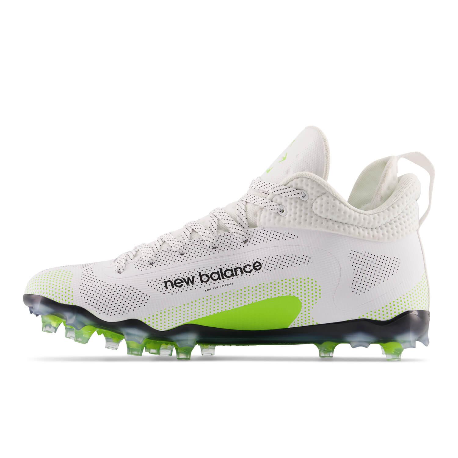 New Balance Freeze 4 White Neon Green/Black Lacrosse Cleats - Top String Lacrosse