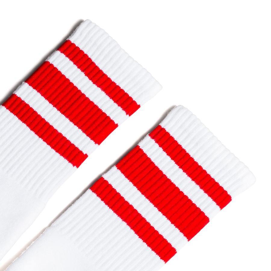 Socco Color Striped White Socks - Top String Lacrosse