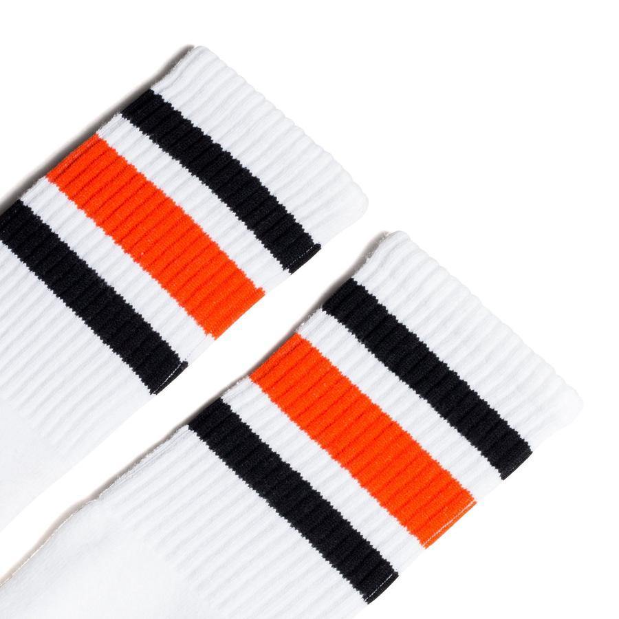 Socco Two Toned Color Striped White Socks - Top String Lacrosse