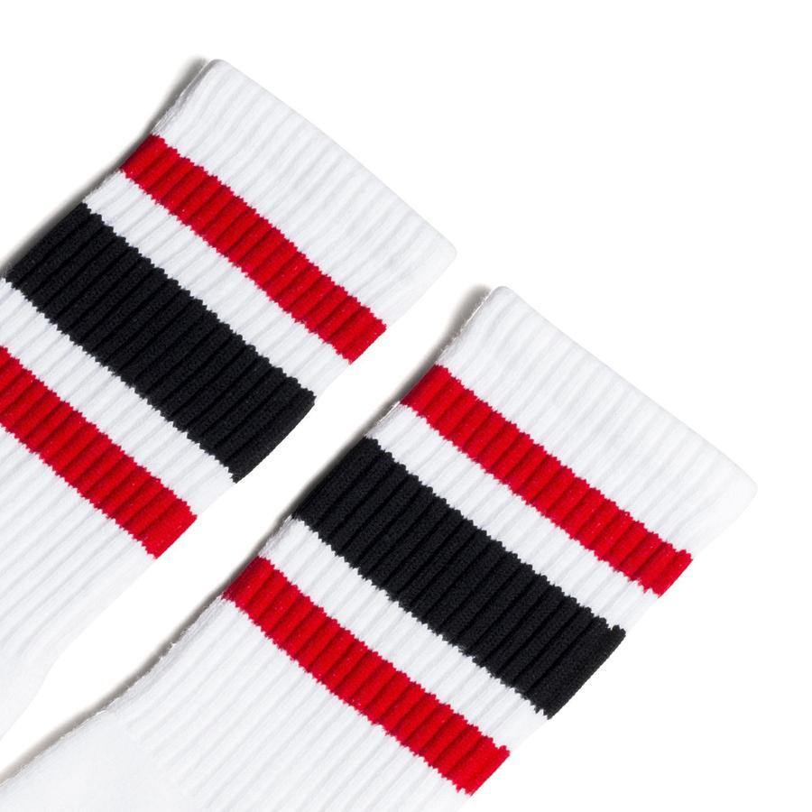 Socco Two Toned Color Striped White Socks - Top String Lacrosse