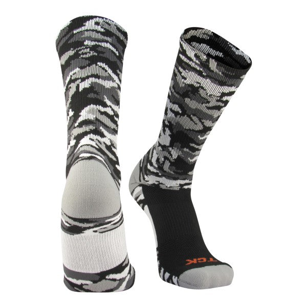 TCK Baseline Camo Crew Lacrosse Sock - Black - Top String Lacrosse