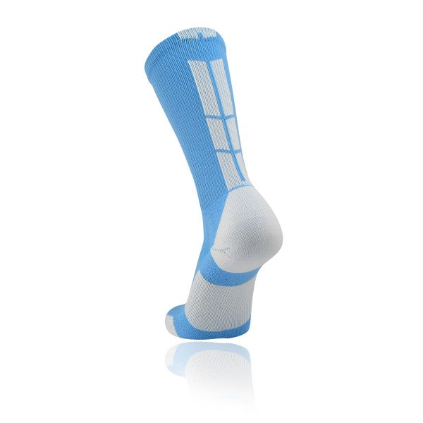 TCK Baseline 3.0 Crew Lacrosse Sock - Carolina Blue/White - Top String Lacrosse
