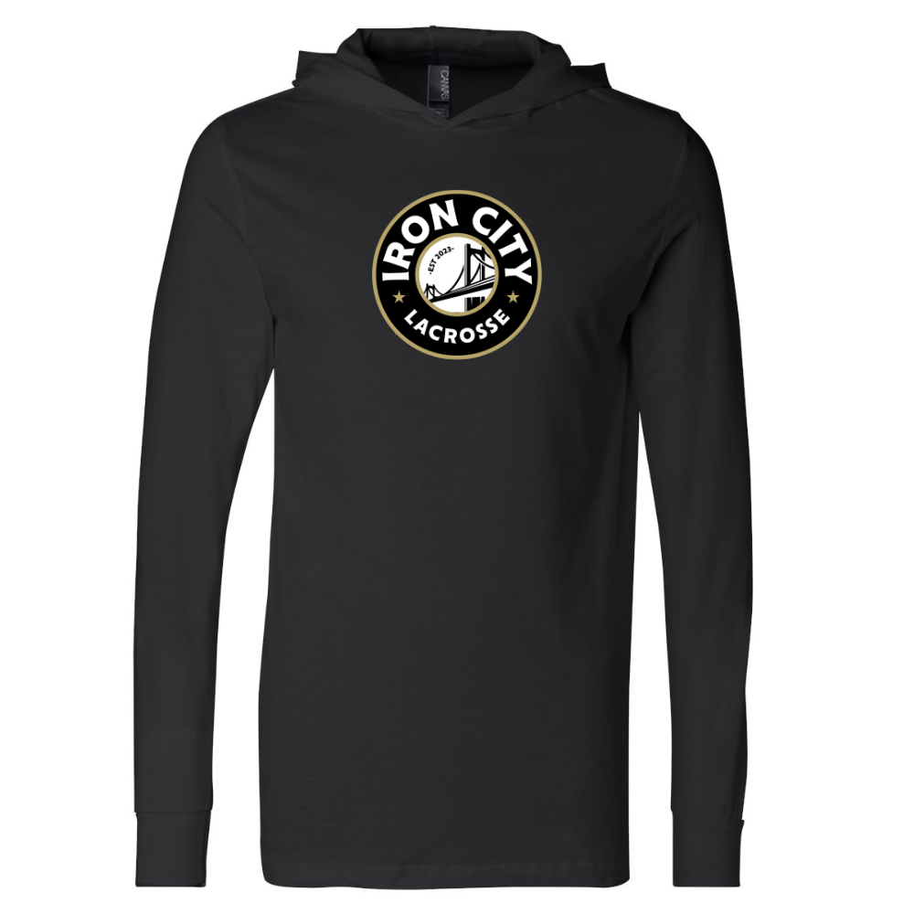 IC - Adult Long Sleeve Hooded T-Shirt - Black