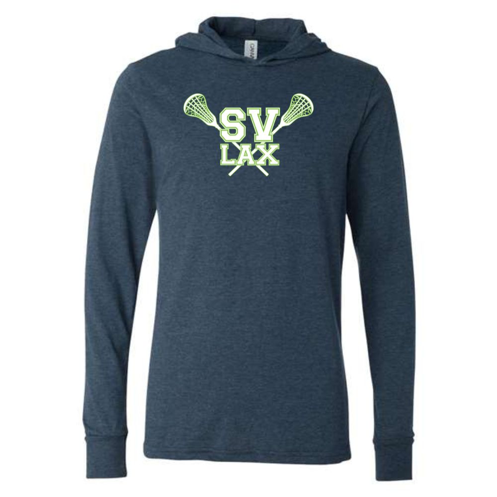SVGYL - Adult Long Sleeve Hooded T-Shirt - Navy