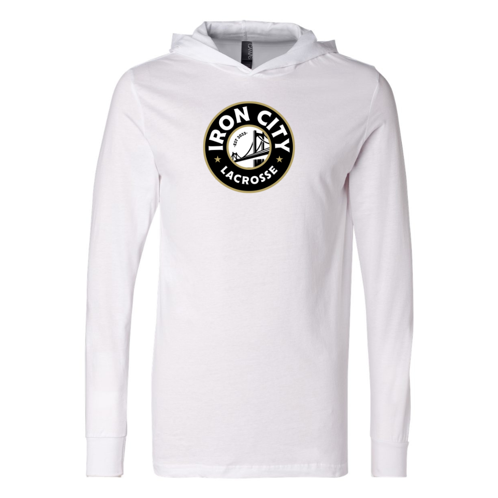 IC - Adult Long Sleeve Hooded T-Shirt - White