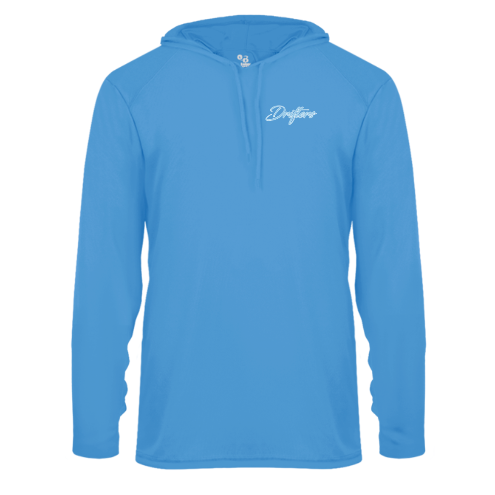 Drifters - Adult Performance Long Sleeve Hooded T-Shirt - Carolina Blue