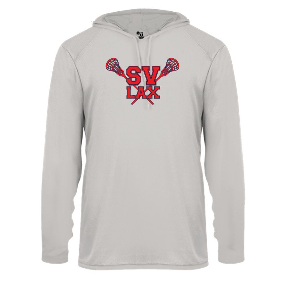 SVBYL - Adult Performance Long Sleeve Hooded T-Shirt - Silver