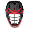 Cascade XRS Pro Helmet - Black Shell - Black Mask - Red Visor - Red Chin - Black Strap - Top String Lacrosse