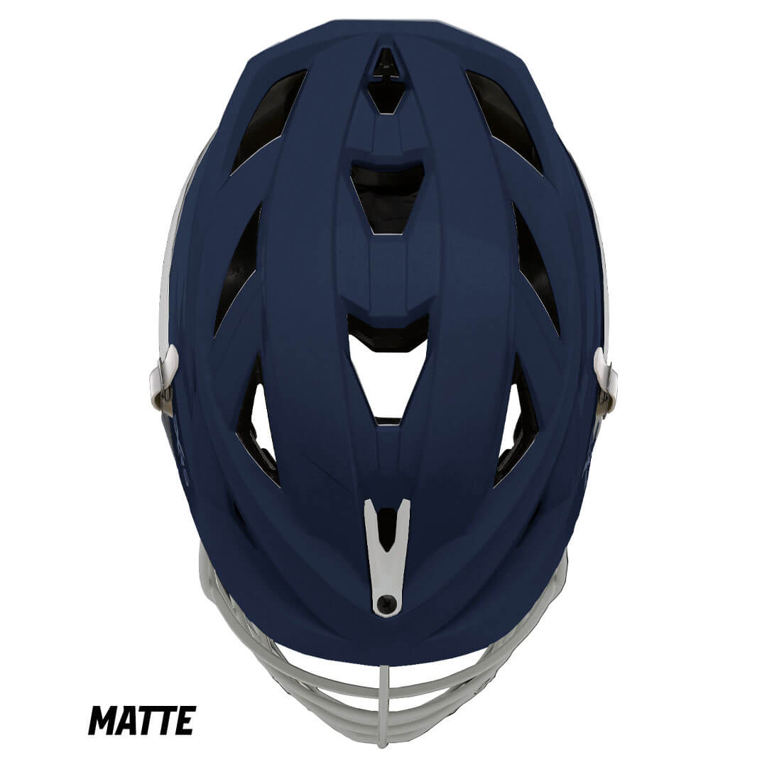 Cascade XRS Pro Helmet - Matte Navy Shell - White Mask - White Chin - White Strap - Top String Lacrosse