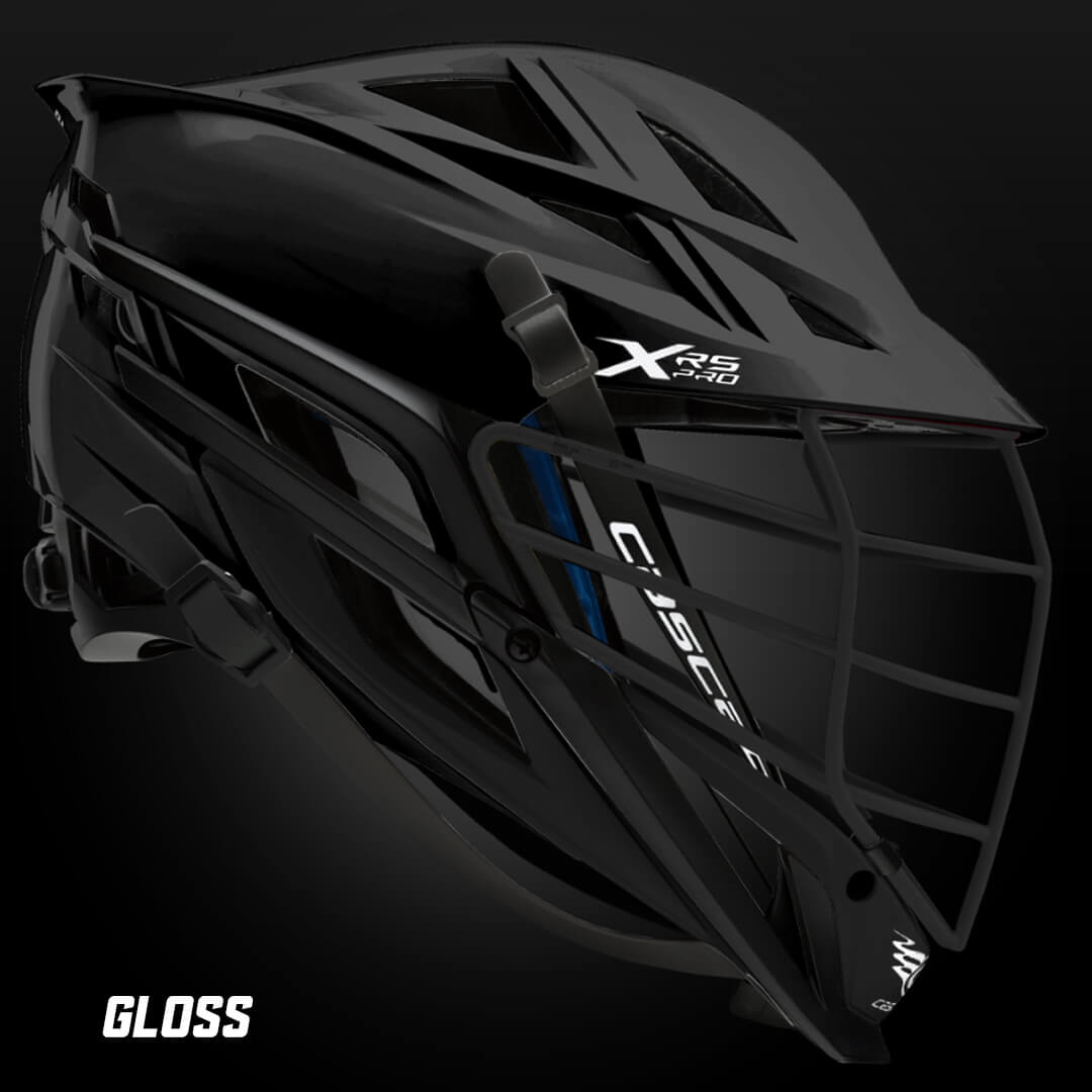 Cascade XRS Pro Lacrosse Helmet - Black Gloss Shell - Black Facemask