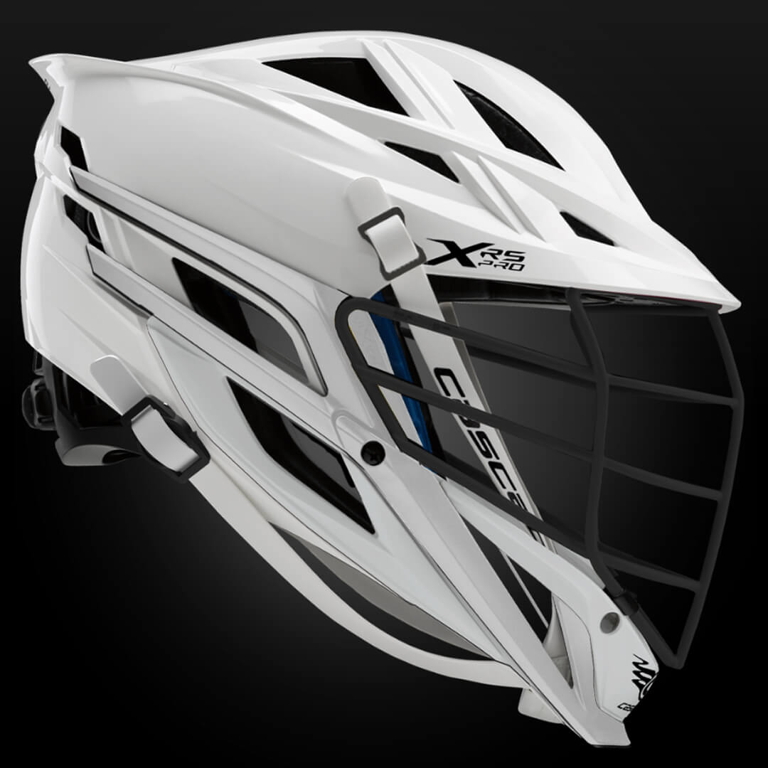 Cascade XRS Pro Lacrosse Helmet Quick Clip - White Shell - Black Facemask