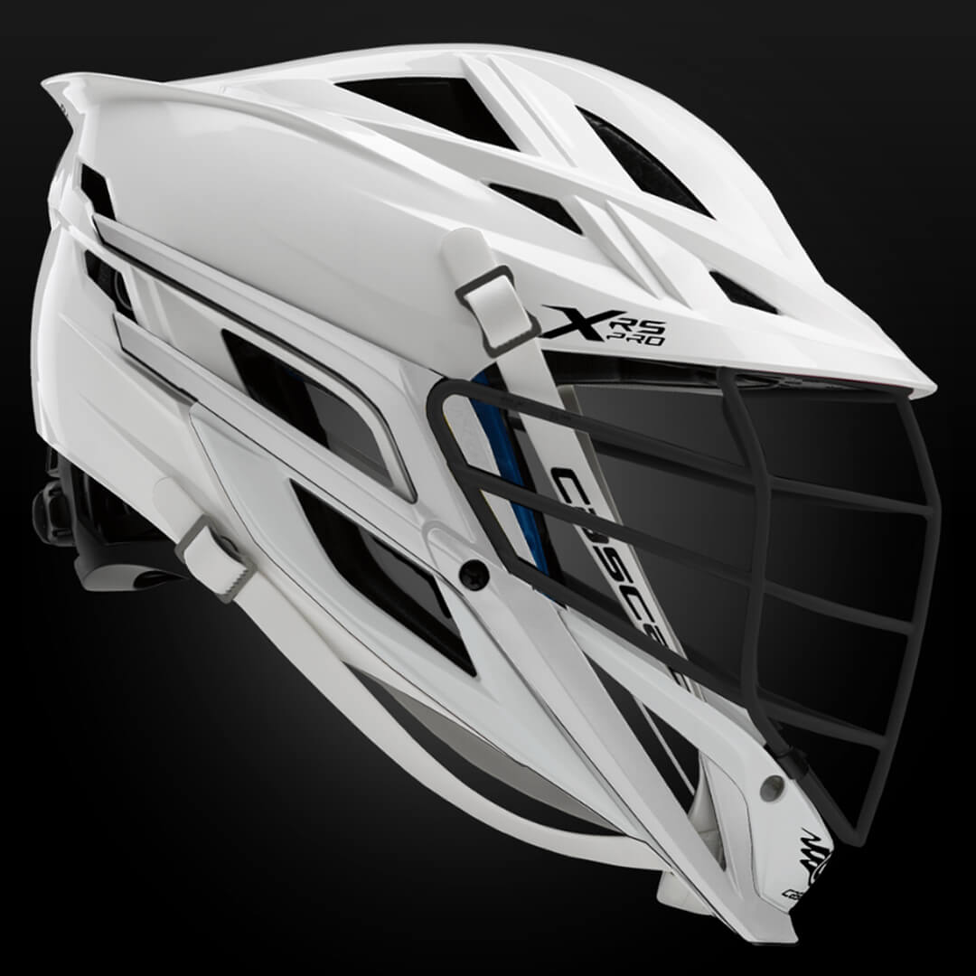 White Cascade R Adjustable Lacrosse Helmet Adjustable newest Black Facemask & Chinstrap