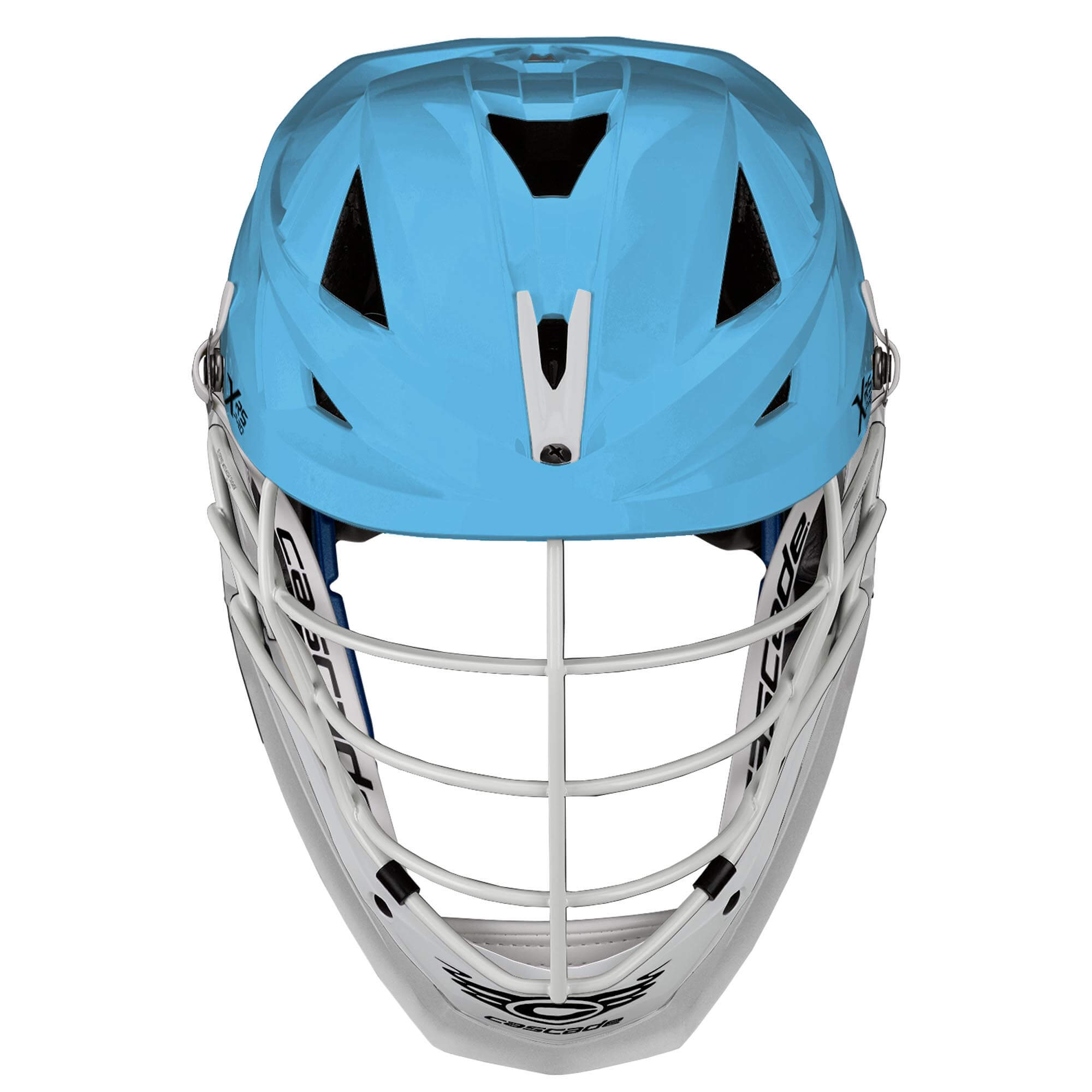 Cascade XRS Pro Helmet - Carolina Blue Shell - White Mask - White Strap | Top String Lacrosse