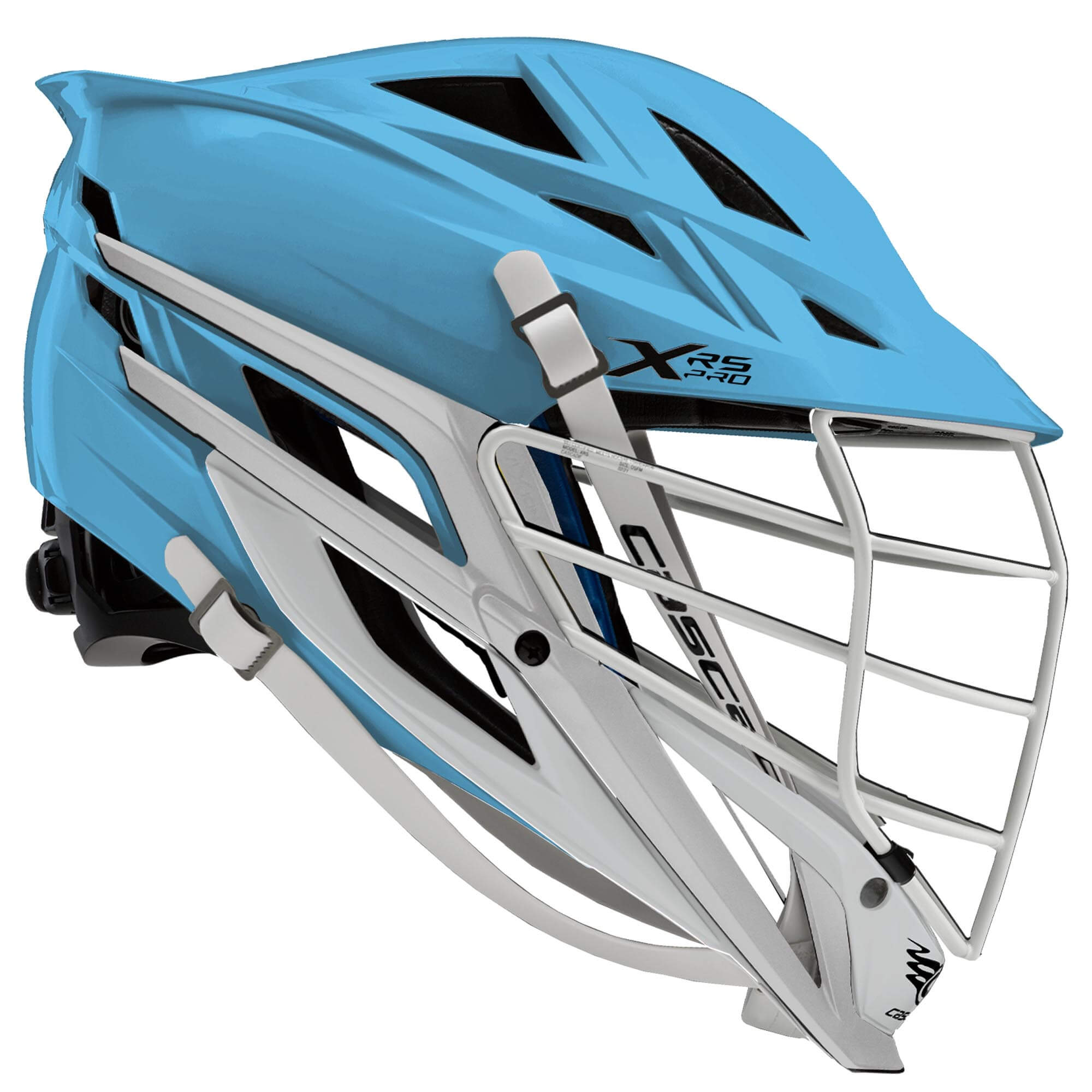 Cascade XRS Pro Helmet - Carolina Blue Shell - White Mask - White Strap | Top String Lacrosse