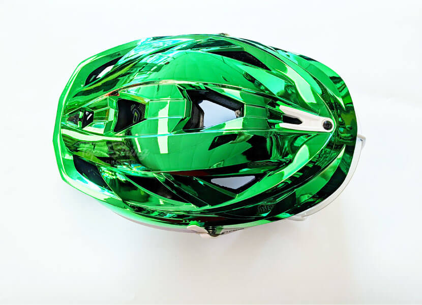 Cascade XRS Pro Helmet - Green Chrome Shell - White Mask - White Chin - White Strap - Top String Lacrosse