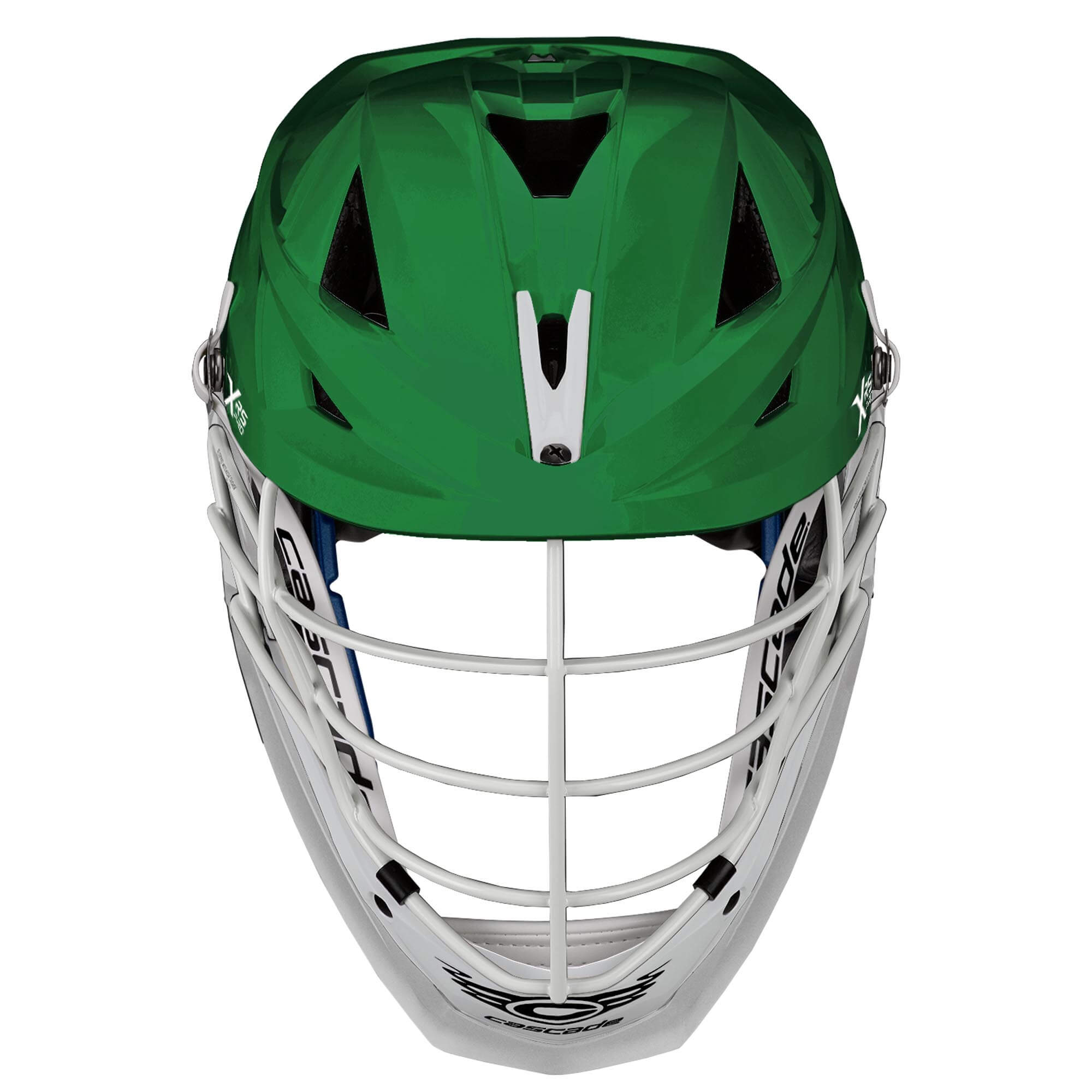 Cascade XRS Pro Helmet - Green Shell - White Mask - White Strap | Top String Lacrosse