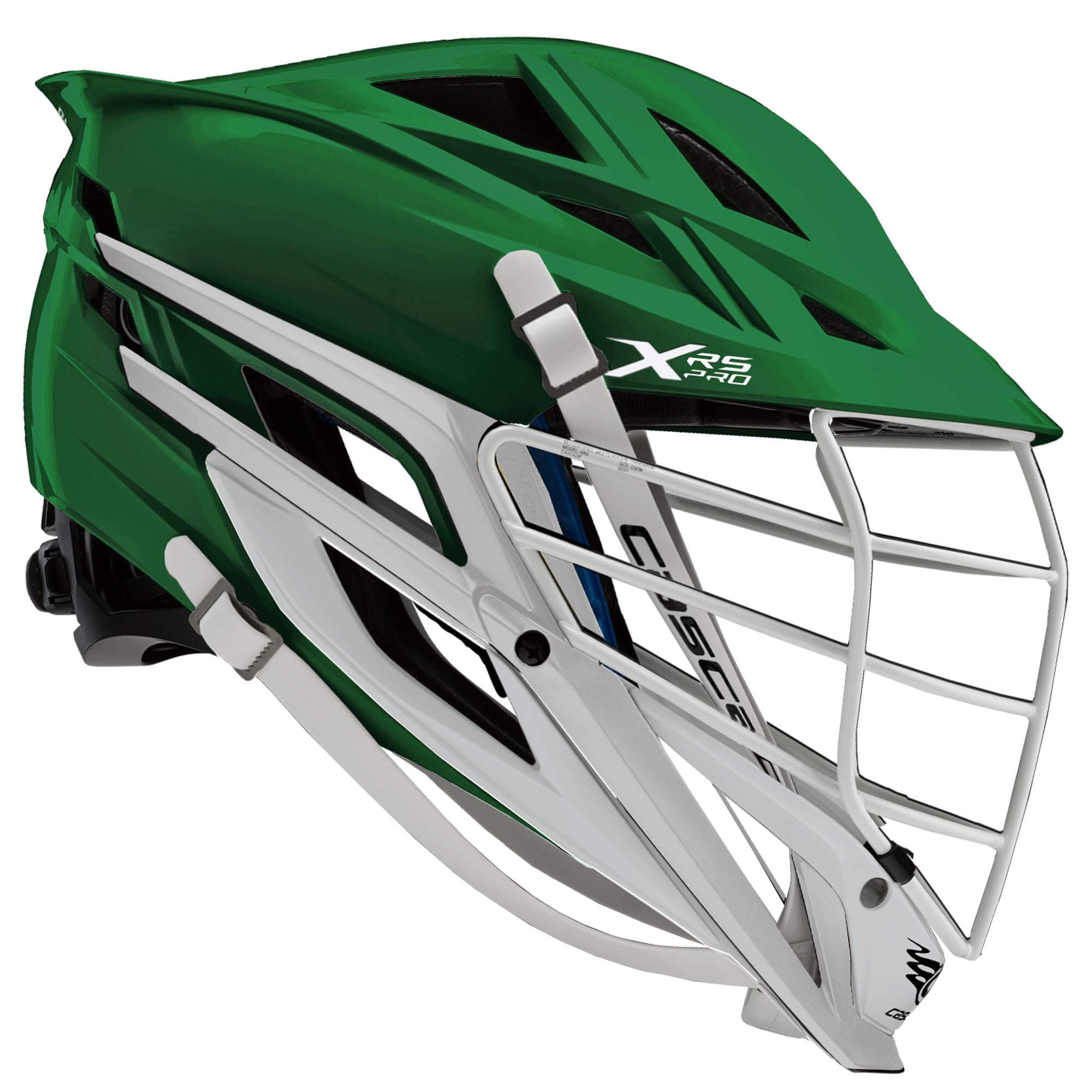 Cascade XRS Pro Helmet - Green Shell - White Mask - White Strap | Top String Lacrosse