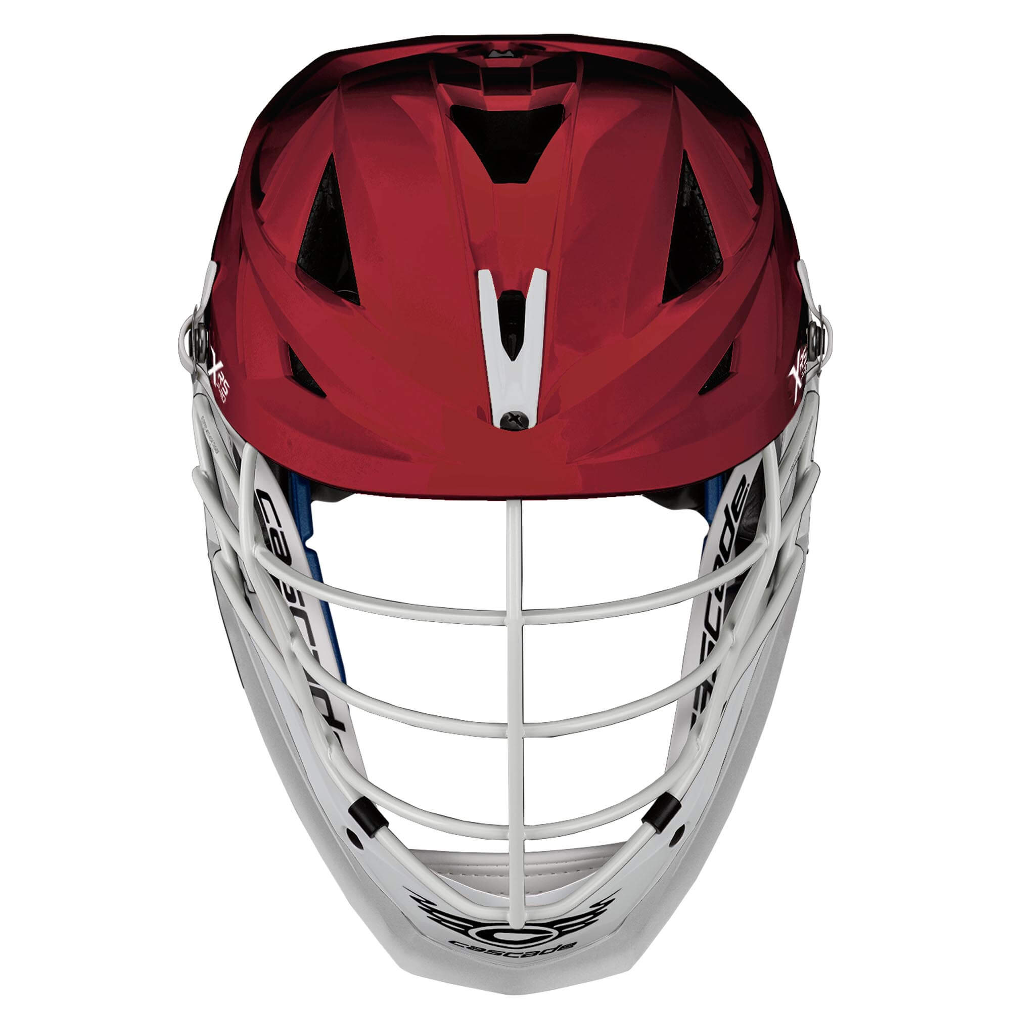 Cascade XRS Pro Helmet - Maroon Shell - White Mask - White Strap | Top String Lacrosse