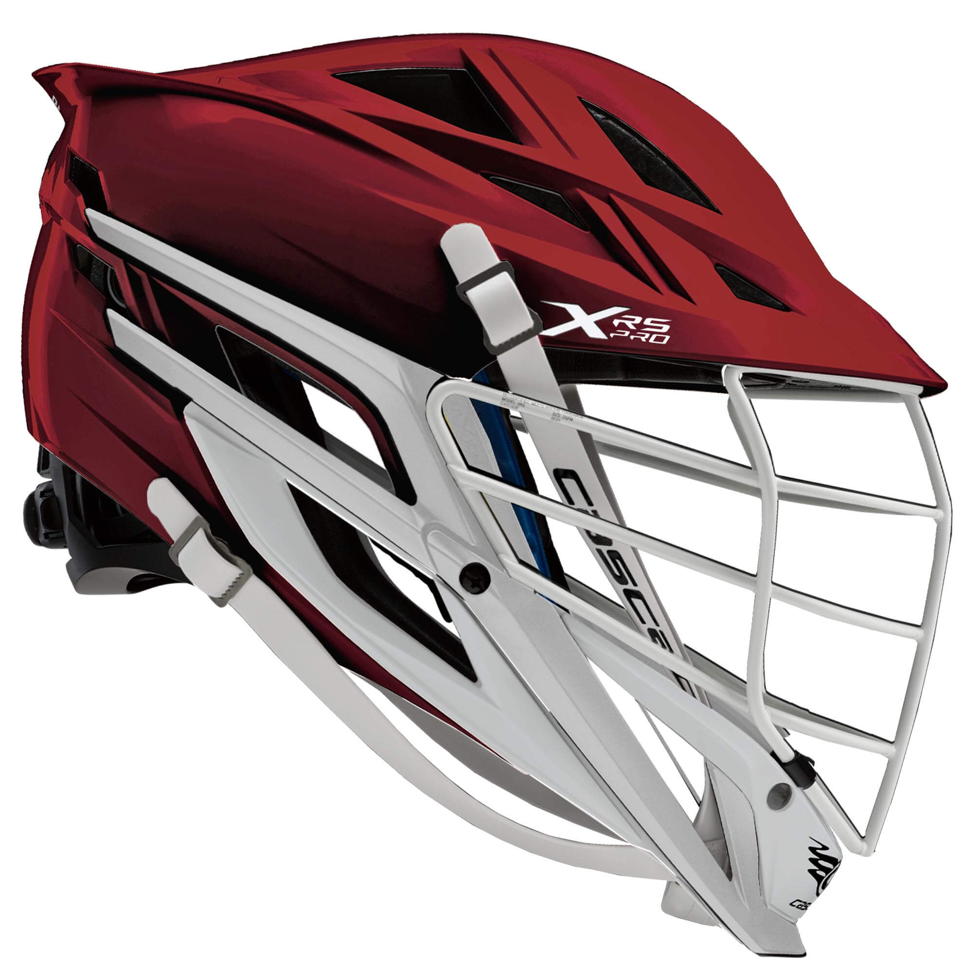 Cascade XRS Pro Helmet - Maroon Shell - White Mask - White Strap | Top String Lacrosse