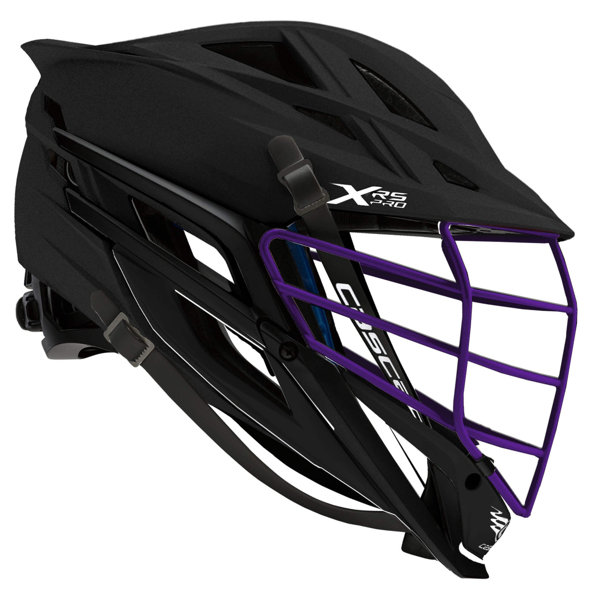 Cascade XRS Pro Helmet - Matte Black Shell - Purple Mask - Black Chin - Black Strap