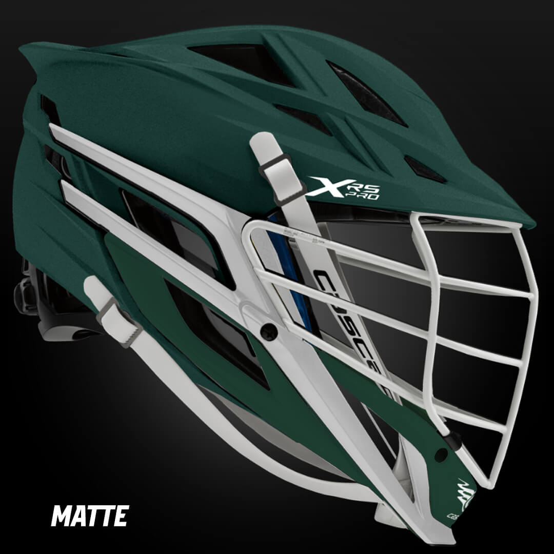 Cascade XRS Pro Helmet - Matte Forest Green Shell - White Mask - Forest Green Chin - White Strap