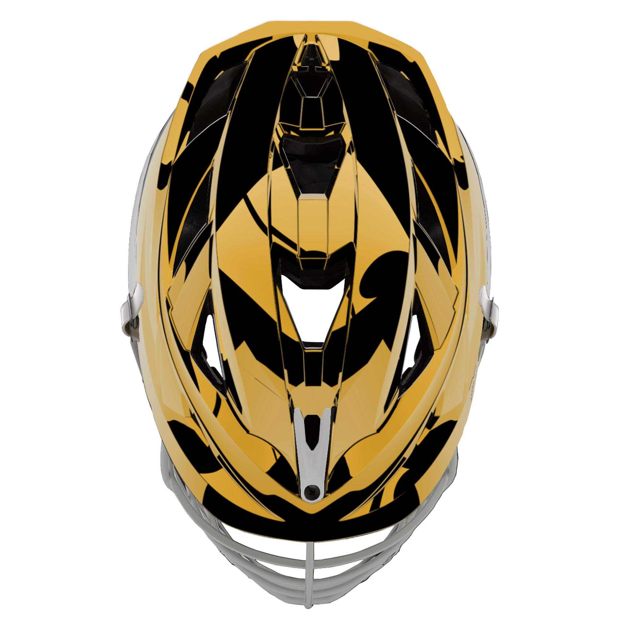 Cascade XRS Pro Helmet - Gold Chrome Shell - White Mask - White Chin - White Strap | Top String Lacrosse
