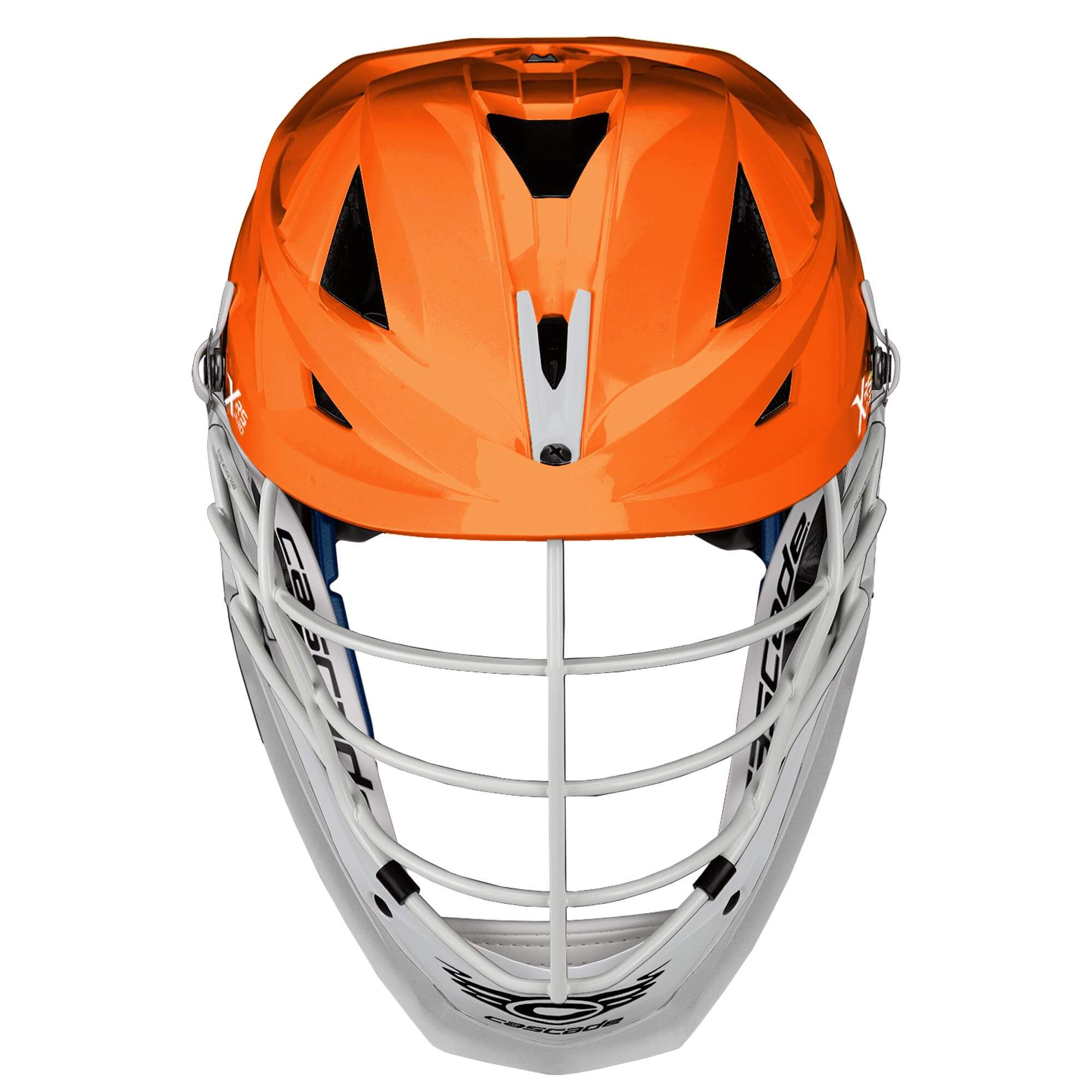 Cascade XRS Pro Helmet - Orange Shell - White Mask - White Strap | Top String Lacrosse