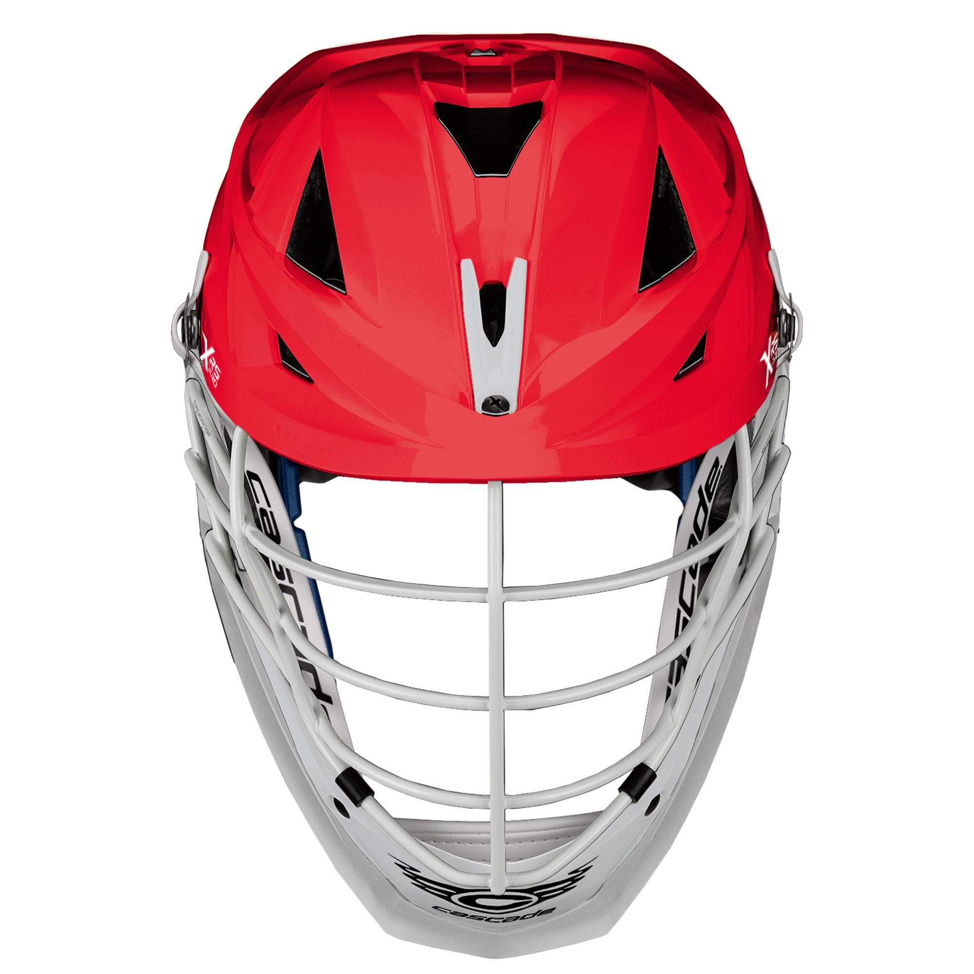 Cascade XRS Pro Lacrosse Helmet - Red Shell - White Facemask | Top String Lacrosse