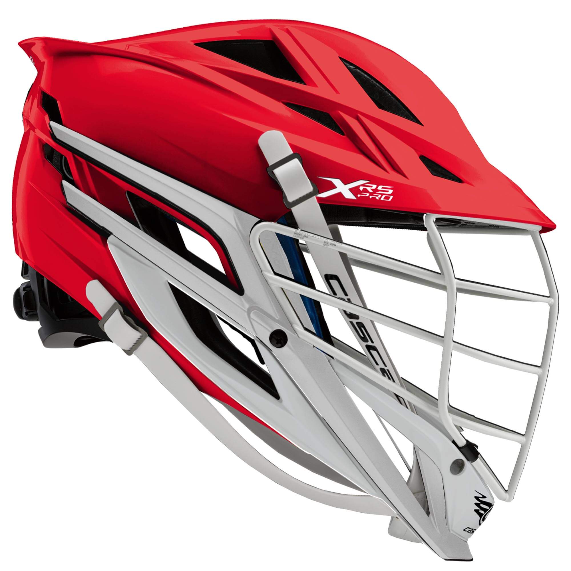 Cascade XRS Pro Lacrosse Helmet - Red Shell - White Facemask | Top String Lacrosse