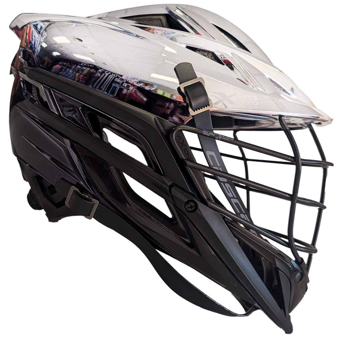 Cascade String Cascade XRS Pro Helmet - Chrome/Black Fade Shell - Black Mask - Black ...