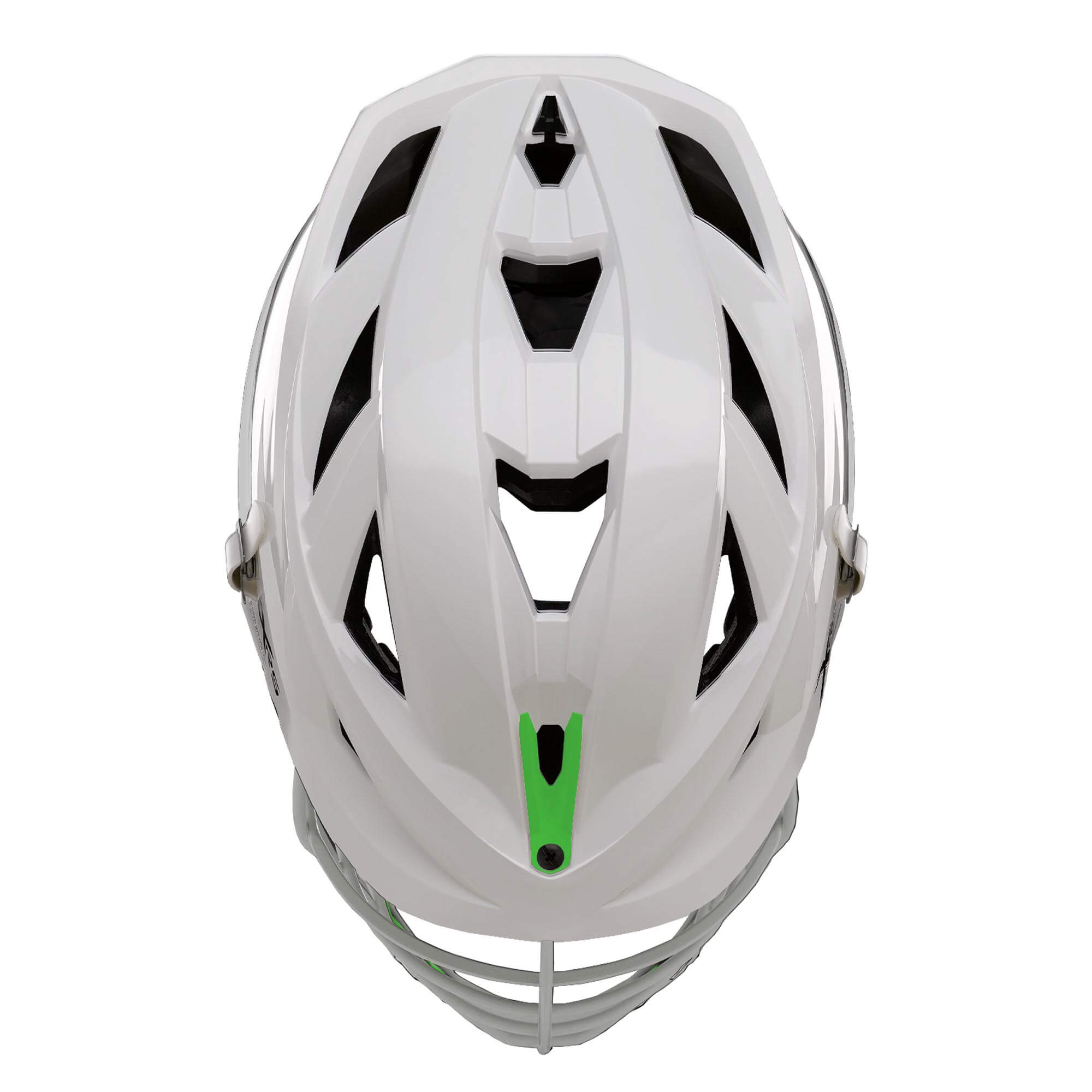 Cascade XRS Pro Helmet - White Shell - White Mask - Lime Chin - White Strap - True Lacrosse Team Helmet | Top String Lacrosse