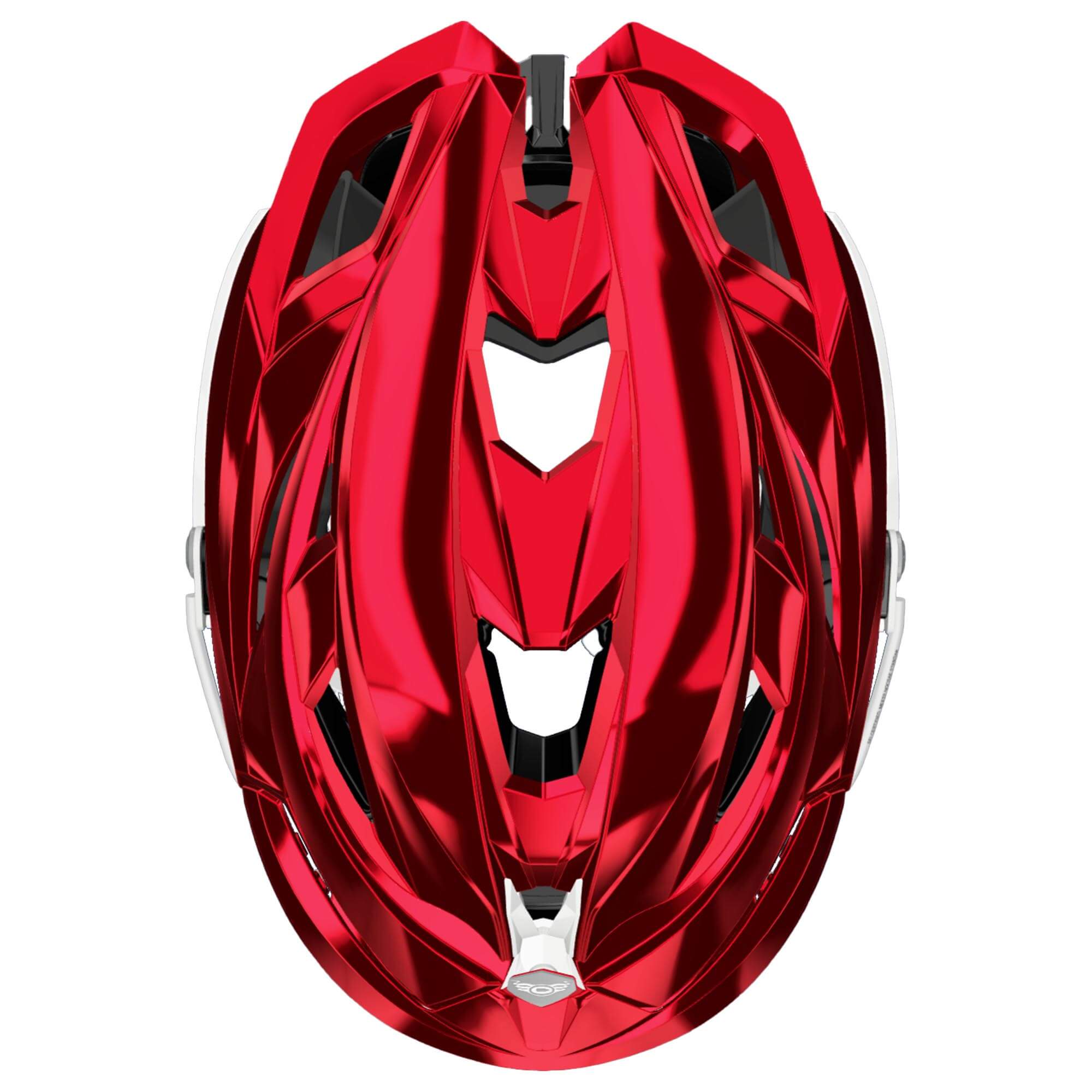Cascade Z Lacrosse Helmet - Red Chrome Shell - White Mask - White Chin - White Strap  | Top String Lacrosse