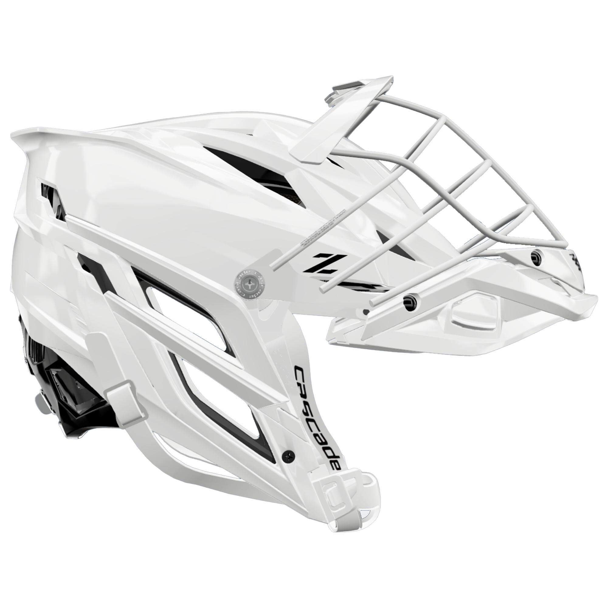 Cascade Z Lacrosse Helmet - White Shell - White Facemask | Top String Lacrosse