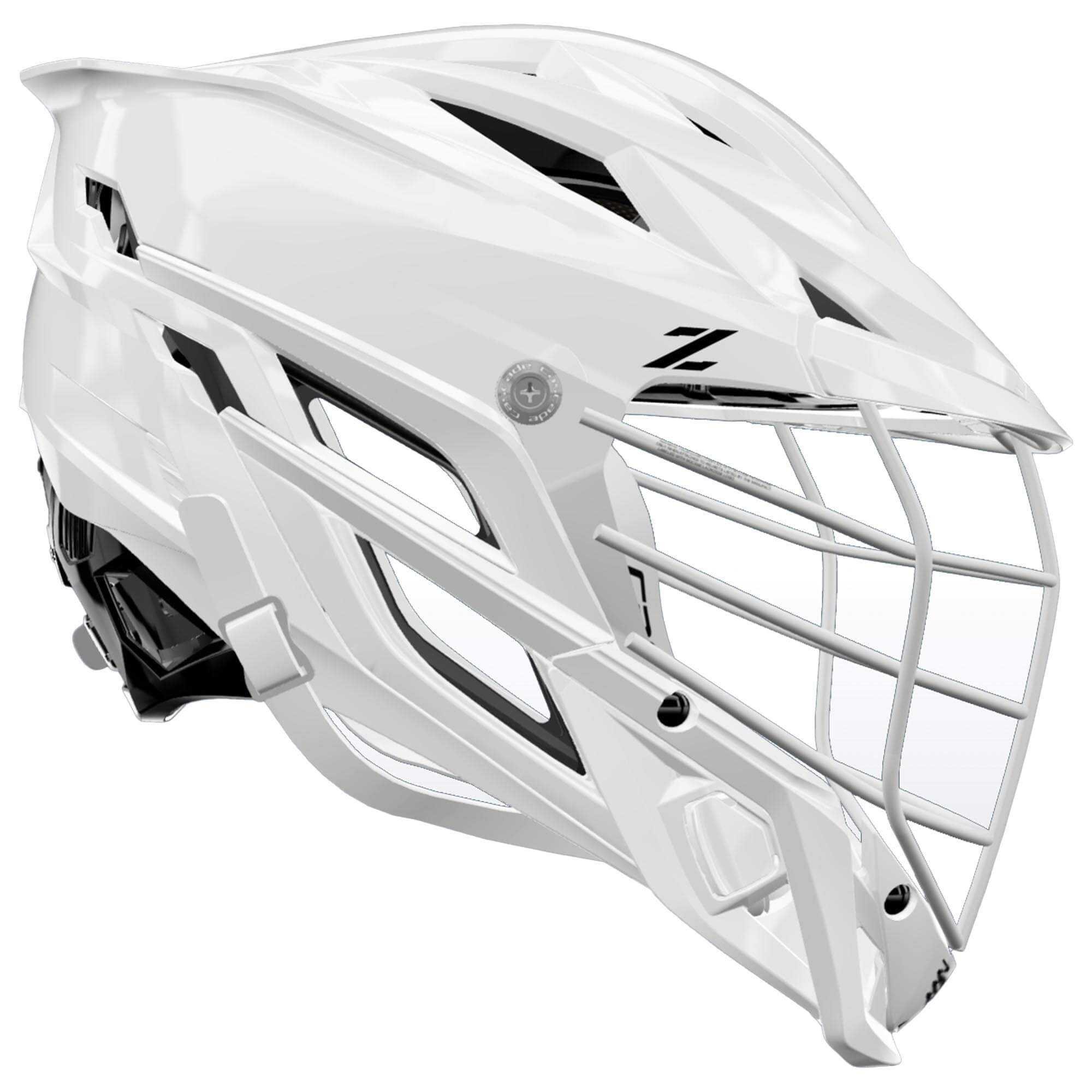 Cascade Z Lacrosse Helmet - White Shell - White Facemask | Top String Lacrosse